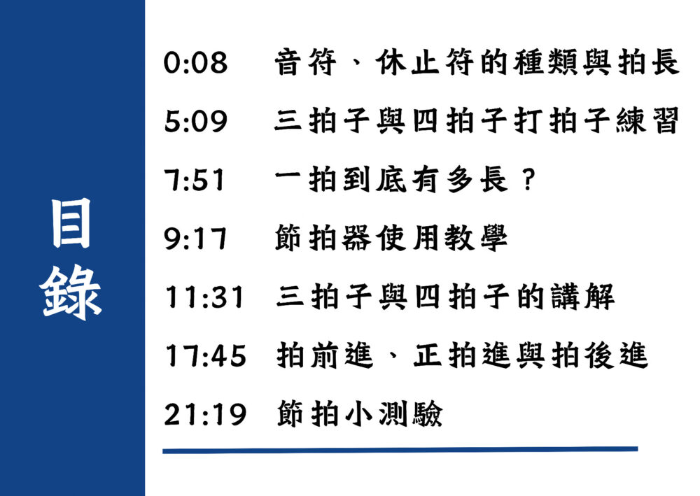基本節奏感和拍子練習（單買單元）